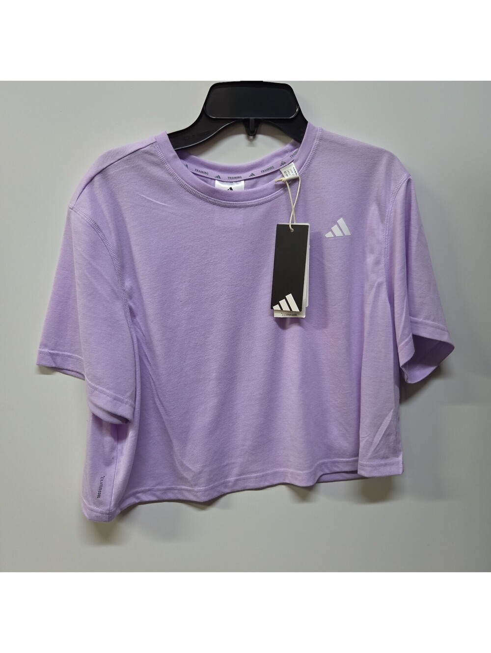Adidas Crop Top Purple We Min Tee Women's Medium Clima Cool